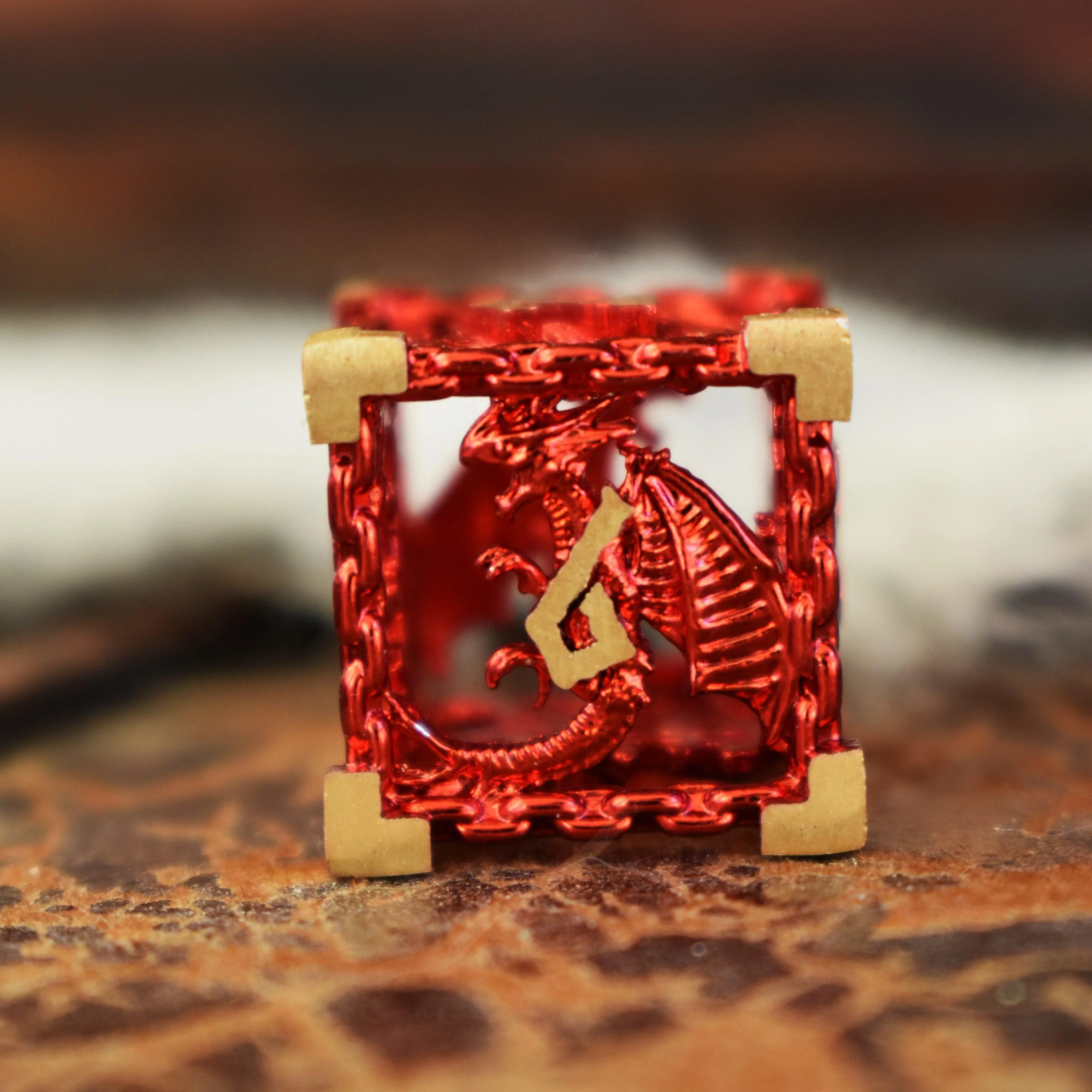 Dragon's Lair Hollow Metal Dice Set - Red - Image 5