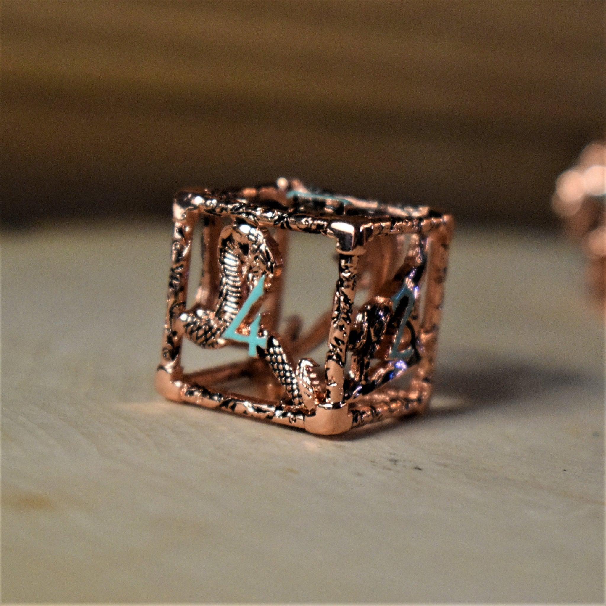 Legends of Valhalla - Copper and Blue Hollow Metal Dice Set - Image 5