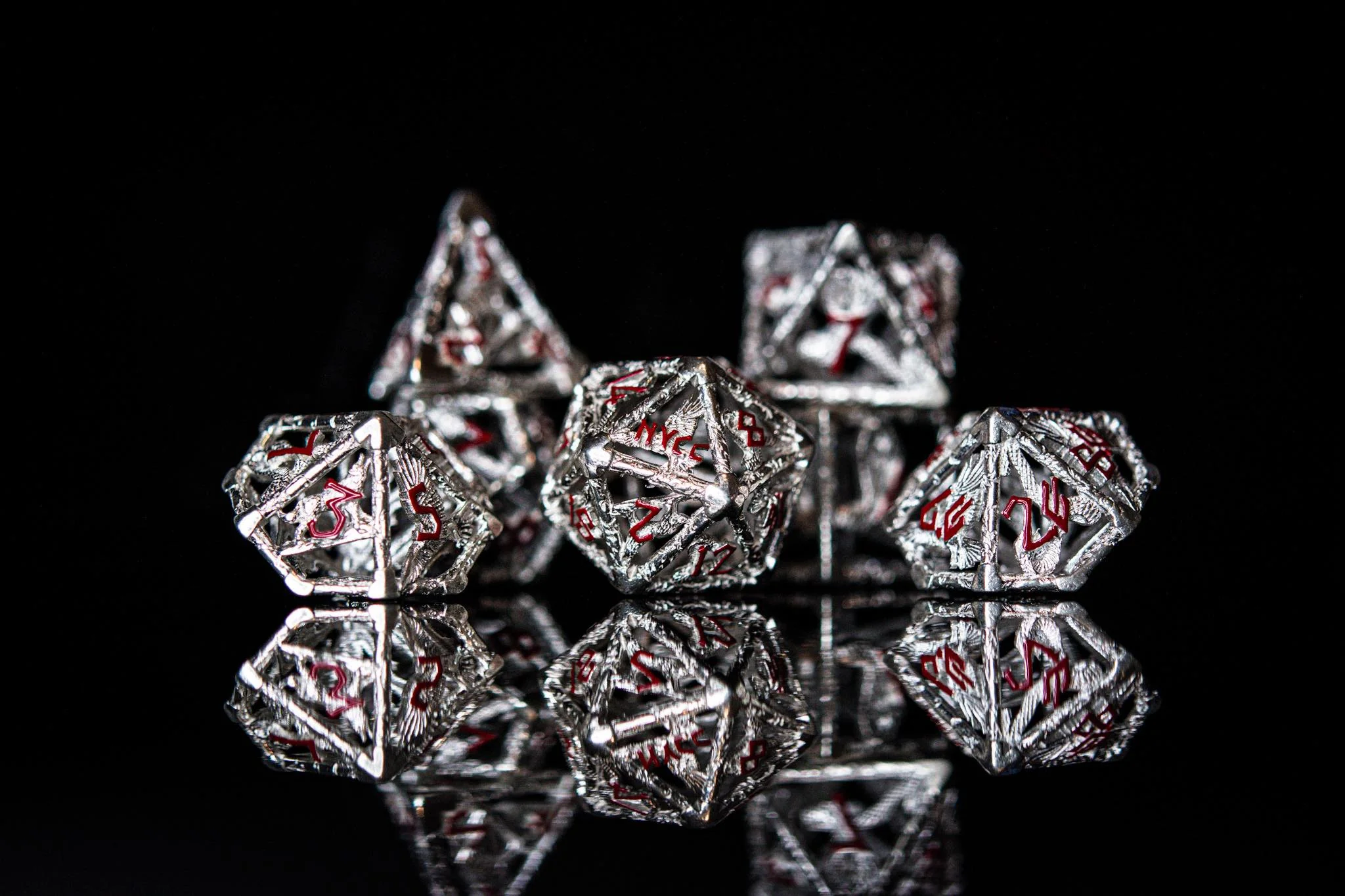 NYCC Exclusive Sterling Silver Dice Set - Red - Image 5